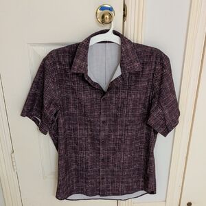 lululemon athletica Black and Red Casual Button Down Shirt